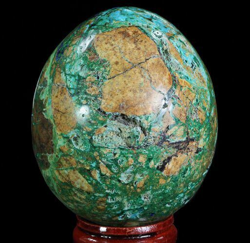 Polished Azurite, Chrysocolla & Malachite Egg - Peru #65077